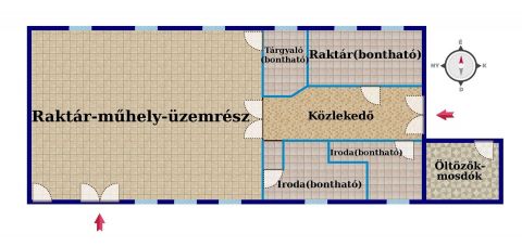 Kiadó Ipari 6000 Kecskemét Kiadó csarnok, telephely irodával Kecskemét táblán belül