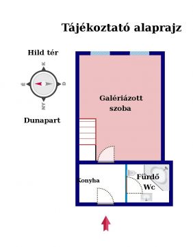Eladó Lakás 1051 Budapest 5. kerület Hild térre nézó, belső 2 szintes garzon 