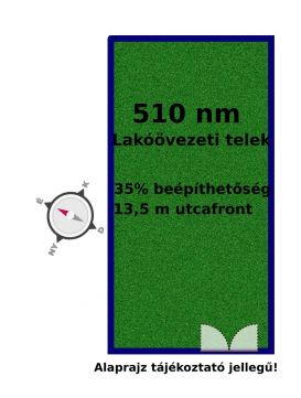 Eladó Telek 1188 Budapest 18. kerület Újpéteritelep csendes mellékutcájában 510 nm-es lakóövezeti 