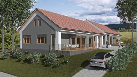 Eladó Ház 7694 Hosszúhetény , Hosszúhetény újtelepi részén 106 nm-es újépítésű ikerház gar