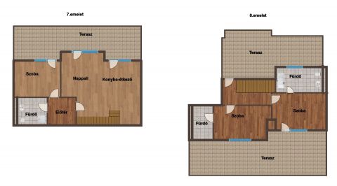 Eladó Lakás 1139 Budapest 13. kerület Belső kétszintes lakás Angyalföldön