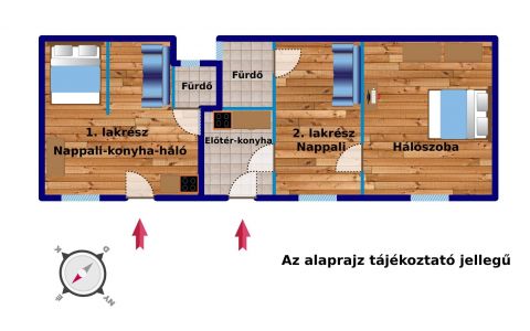 Eladó Lakás 1071 Budapest 7. kerület Városliget közelében - Két önálló lakrész 62 négyzetméteren