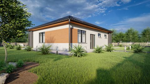 Eladó Ház 6000 Kecskemét , Új építésű nappali + 2 szobás családi ház, kertvárosi övezet