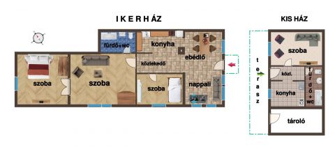 Eladó Ház 1185 Budapest 18. kerület , SZEMERETELEP, Földszintes, nappali+3 szobás, 75m2-es ikerház