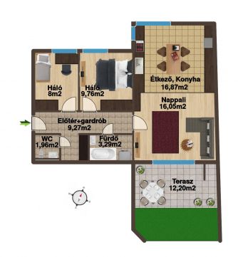 Eladó Lakás 6000 Kecskemét Kertkapcsolatos belvárosi társasházi lakások