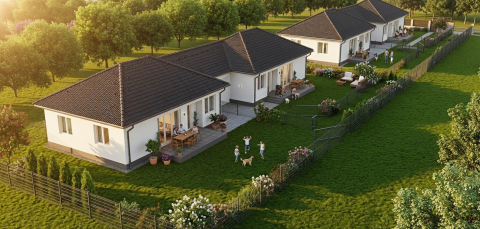 Eladó Ház 2200 Monor , Újépítésű, konyhabútor, garázs, 3 szoba + nappalis ikerház!