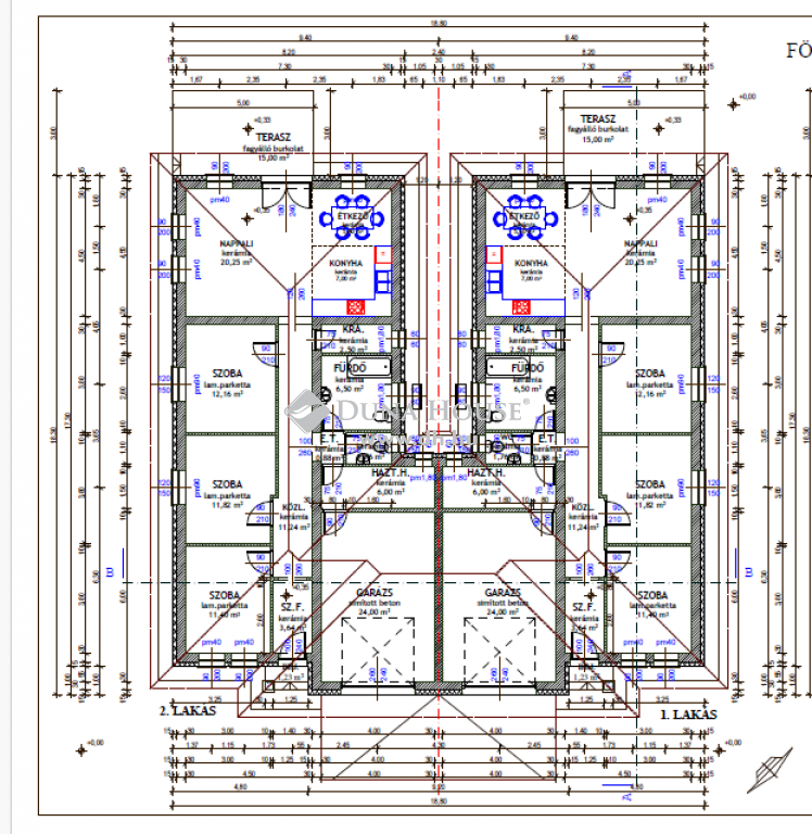2314 Halásztelek , Garázskapcsolatos, Ikerház — 1/9