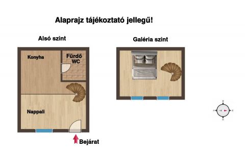 Eladó Lakás 1077 Budapest 7. kerület Berendezett, állógalériás, emeleti, minőségi garzon lakás 2.