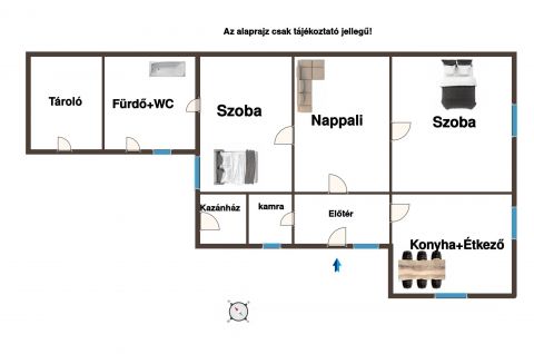 Eladó Ház 2747 Törtel Törtel központ közelében 2 szoba+ nappalis ház