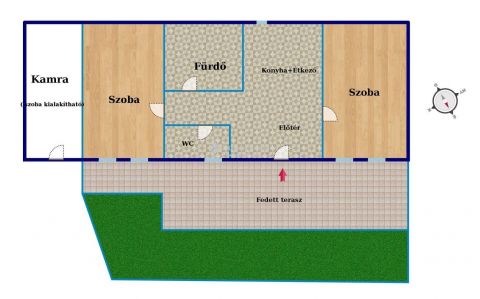 Eladó Lakás 6000 Kecskemét , Csongrádi utcán kertkapcsolatos részben felújított lakás
