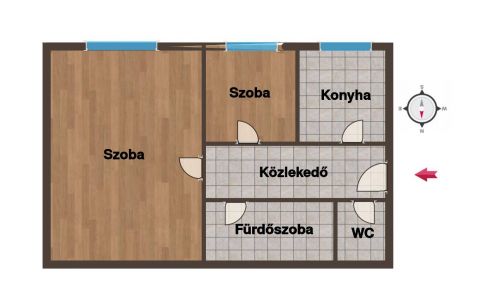 Eladó Lakás 6000 Kecskemét Földszinti, másfél szobás lakás eladó