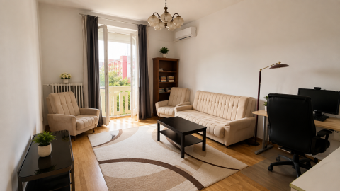 Kiadó Lakás 1055 Budapest 5. kerület Magas emeleti, Honvéd térre néző, 2 szobás lakás